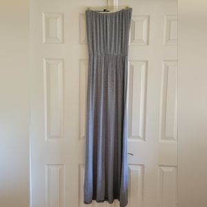 Armani Exchange Tube Sleeveless Striped Maxi Dress Modal Cinched waist S…